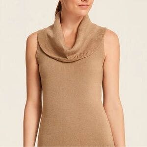 Spiegel Beige Cowl Neck Sleeveless Sweater